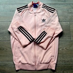Pink adidas track jacket size small